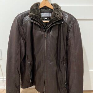 Double lined Marc New York Brown Leather Jacket